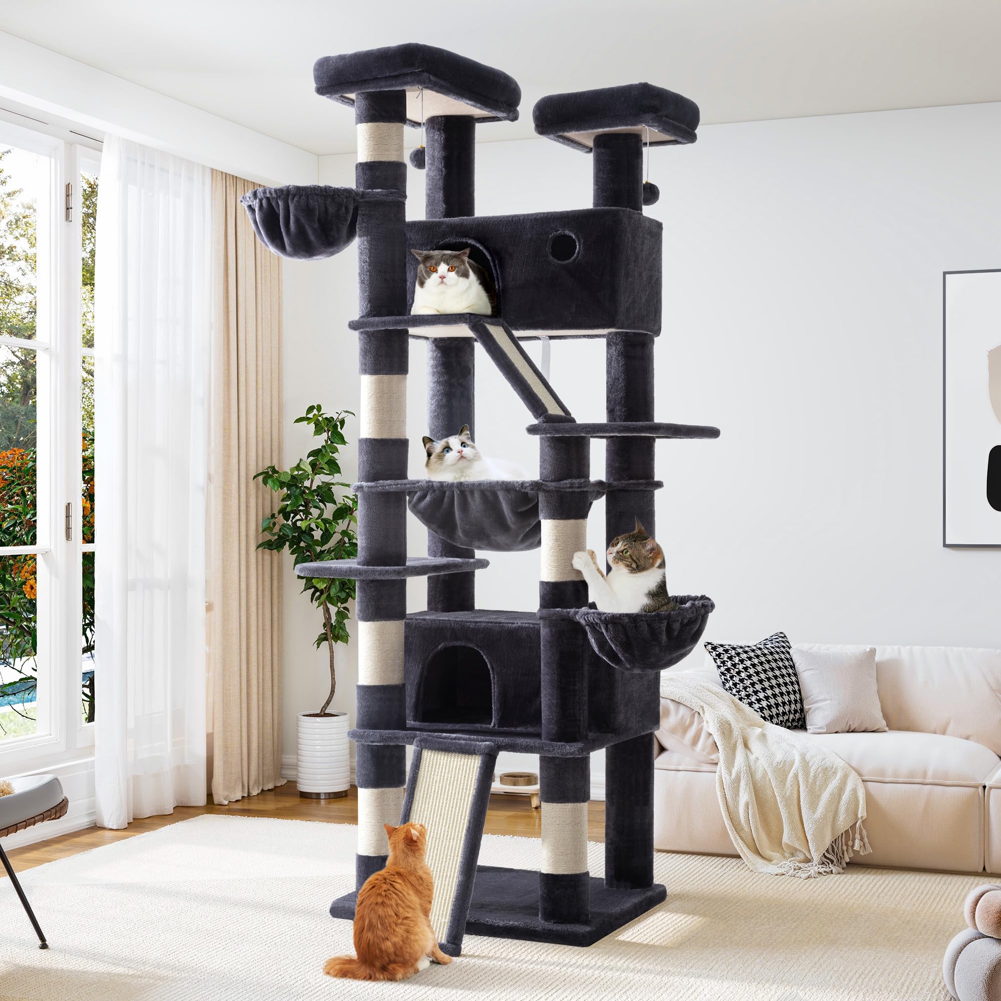 Allewie 81 Inch Cat Tree: Towering Fun for Big Cats